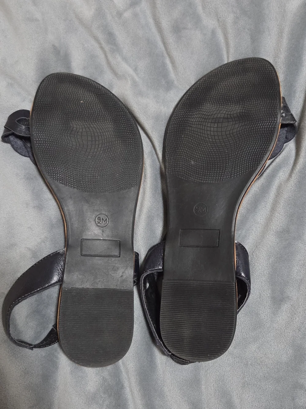 Maurices Black Braided Thong Sandals with Tan Footbed